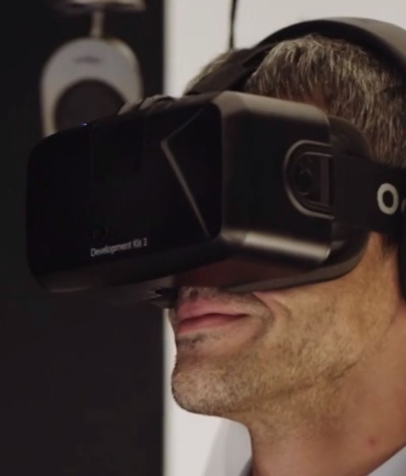 WebGL VR Integration showing man with VR headset