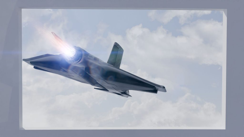 Anamorphic Illusion Animation Fighter Jet