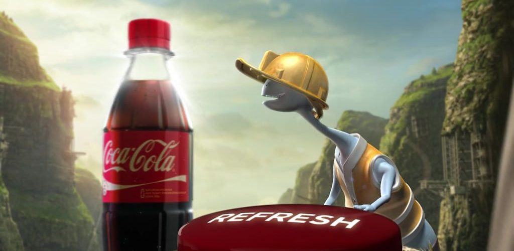 3D Character with coca-cola bottle
