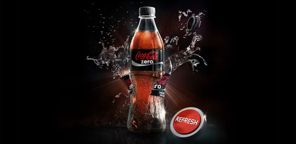Coca-cola 3D bottle visualisation with liquid